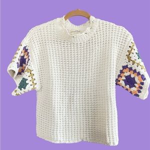 Crocheted granny square top